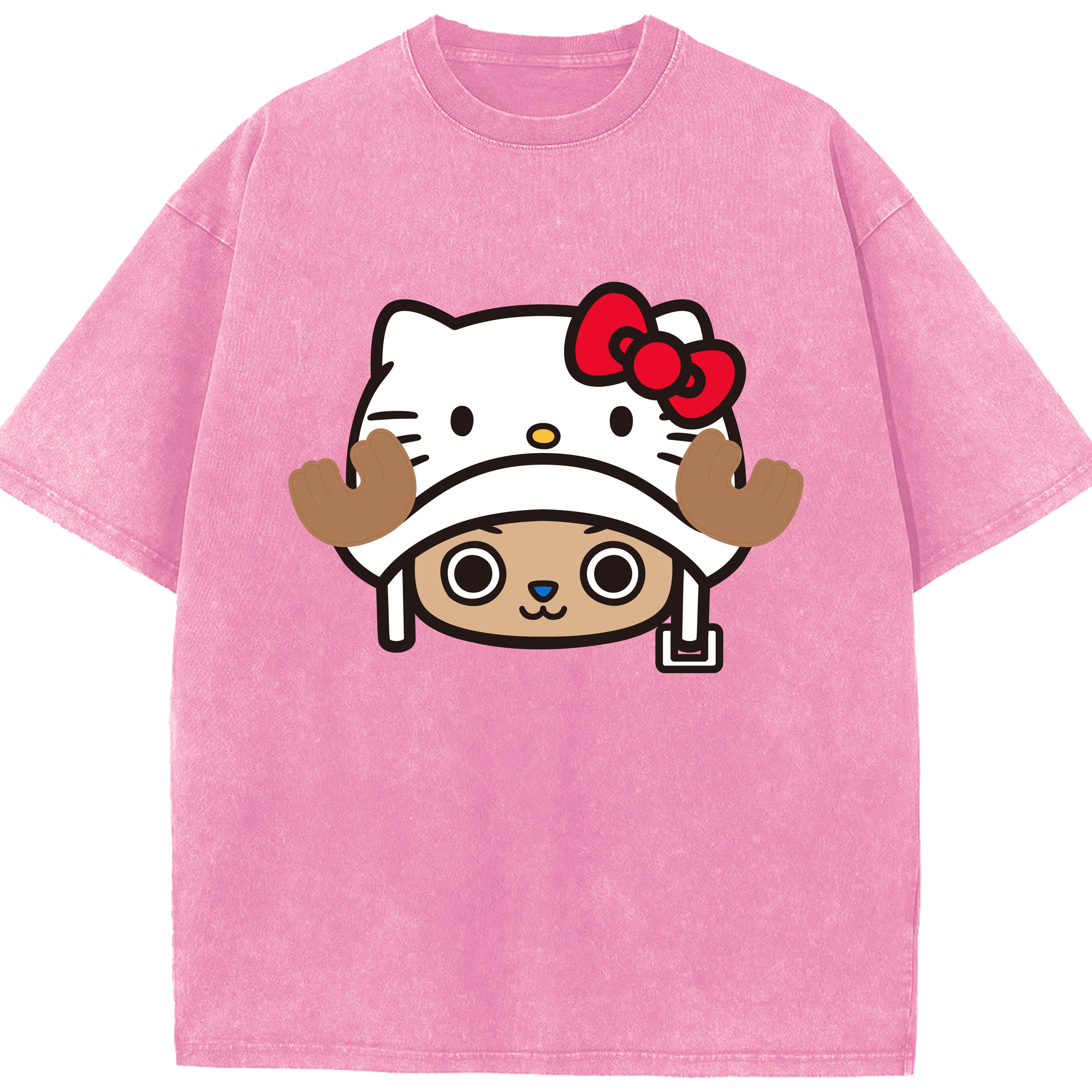 （画像用） Hello Kitty ハローキティ 綿100% ヴィンテージ風 半袖Tシャツ（フロントプリント）